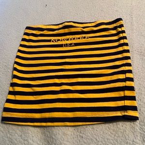 yellow and blue crop top